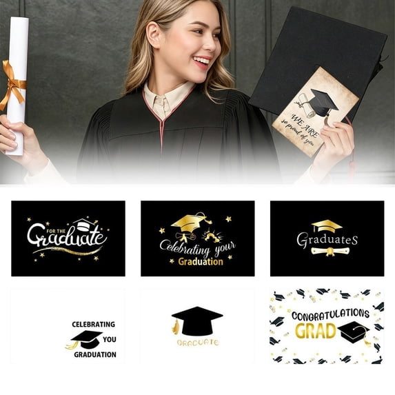 Aoyunhp Graduation Cards 6 Pack With Envelopes Blank Inside Thank You Cards For Graduates Class Of 2026 Congratulations Card Set Card