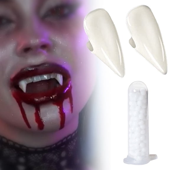 Aoyunhp Halloween Vampire Fangs,Fake Teeth,Cosplay Dentures,Costume Prop,Easy To Wear,Suitable for Parties Performances,Halloween Decorations 19Mm