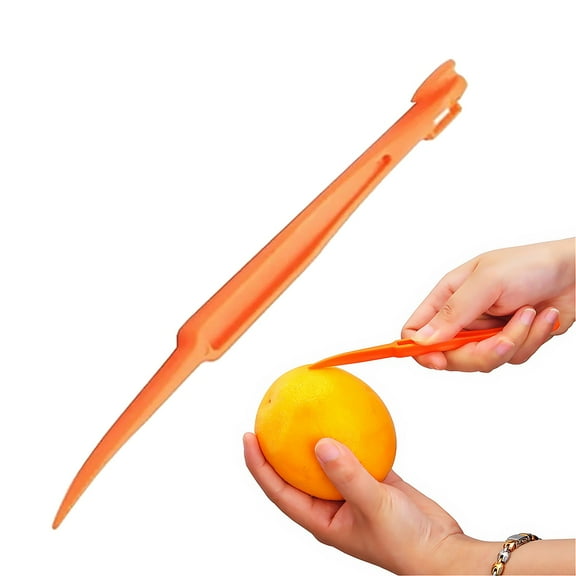Aoyunhp Orange Peeler Tool,Plastic Citrus Fruit Peeler for Orange Peeler Remover Cutter Opener,Long Handle Serrated Easy To Grip & Use & Clean,Kitchen Gadgets Vegetable Slicer Kiwi Tool 6"