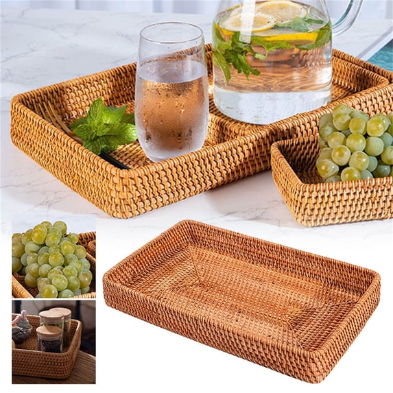 Rectangular Key Dimensions Aoyunhp Storage Basket,Wicker Storage Basket,Rattan Tray Rectangular ...