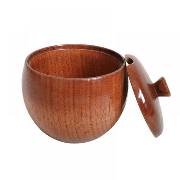 Aoyunhp Wooden Salt Box,Japanese Style Wooden Seasoning Pot and Lid, Spice Jar for Salt, Pepper, and Herbs, Condiment Box,Seasoning Box,Olive Wood Salt Cellar with Swivel Lid 2.6"X3.4"