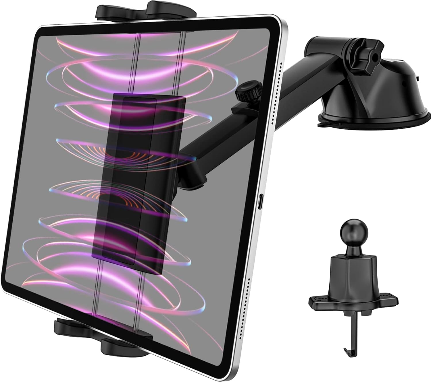 Aozcu Car Tablet Mount for Dashboard Air Vent, 3 in 1 Strong Suction