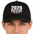 thumbnail image 1 of Aoznliie 2026 Soccer Hat, Embroidered USA Canada Mexico Cap for Men Women, Adjustable Washed Cotton Baseball Cap for Sports Lovers Gifts, Black, 1 of 5