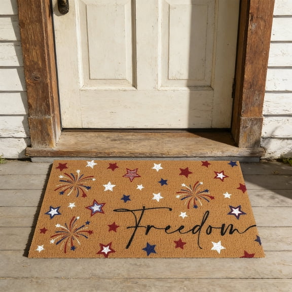 Aoznliie 4th of July Door Mat, Absorbent Patriotic Outdoor Doormat, 16x24 inch Independence Day Rugs for Entryway Kitchen