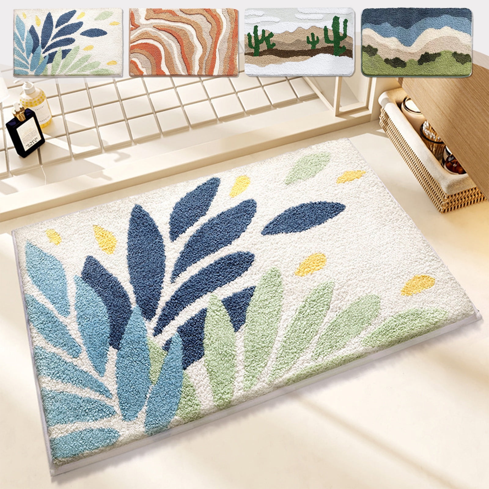 Aoznliie Bath Mat, Extra Soft Absorbent Chenille Bathroom Rugs, 16x24 ...