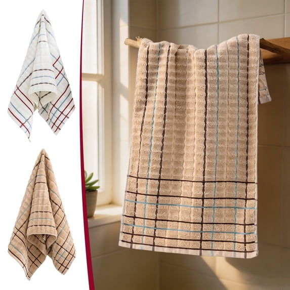 Aoznliie Bath Towels, Super Absorbent Quick Dry Cotton Towels for Bathroom, 13x29 inch Lint Free Bathroom Towels for Home Use, Brown