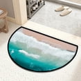 thumbnail image 1 of Aoznliie Bathroom Rugs, Half Circle Non Slip Absorbent Bath Mat, 24x16 inch Beach Wave Rug for Bathroom Floor, Multicolor, 1 of 6