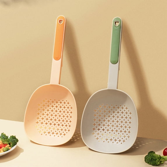 Aoznliie Colander, Long Handle Pasta Strainer with Dense Drain Holes, Heat Resistant Noodle Colander for Kitchen, Dumpling Vegetable Strainer, 15x7in