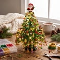 thumbnail image 1 of Aoznliie DIY Christmas Tree Kit, Santa Topper Beaded Tabletop Xmas Tree with Lights, 8x6 Inch Handmade Craft Decor for Shelf Desk, Green, 1 of 7