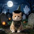 thumbnail image 1 of Aoznliie Dog Bandana, Halloween Hat & Scarf Set for Cats Small Dogs, 18x26 inch Pet Costume for Porch Geese, Black, 1 of 7