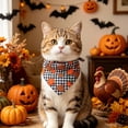 thumbnail image 1 of Aoznliie Dog Bandana, Thanksgiving Pumpkin Scarf for Cats Dogs, 25x18 inch Adjustable Pet Costume for Holiday Feast, Black, 1 of 7