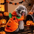 thumbnail image 1 of Aoznliie Dog Clothes, Halloween Pumpkin Furry Outfit for Small Dogs, 11x17 inch Pet Costume for Halloween Party Decoration, Orange, 1 of 9