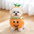thumbnail image 1 of Aoznliie Dog Clothes, Halloween Pumpkin Furry Outfit for Small Dogs, 9.8x15.7 inch Soft Pet Costume for Party, Orange, 1 of 7