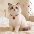thumbnail image 1 of Aoznliie Dog Rhinestone Cat Collar, Adjustable Bling Crystal Pet Necklace with Heart Pendant for Small Medium Pets Party Wedding, 7.9-11.8 Inches, 1 of 7