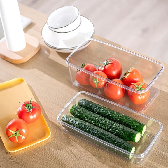 Aoznliie Fruit Storage Containers for Fridge, Berry Containers Lettuce Keeper with Lid,Large Sealed Food Storage Box for Kitchen,11x6x3in