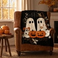 thumbnail image 1 of Aoznliie Halloween Blanket, Cozy Fleece Throw Blanket with Ghost Pumpkin Print, Lightweight Fall Blanket for Couch Sofa Bed Home Decor, 40x28in, 1 of 6