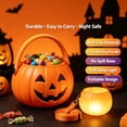thumbnail image 1 of Aoznliie Halloween Candy Bucket, Light Up Plastic Pumpkin Trick or Treat Bucket with Shoulder Strap & Plush Handle, Foldable Reusable Candy Bowl, 6 in, 1 of 8