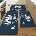 thumbnail image 1 of Aoznliie Kitchen Rugs Set, 3-Piece Non Slip Rectangle Kitchen Mats for Floor, Absorbent Machine Washable Corner Mat for Kitchen, Blue, 1 of 7