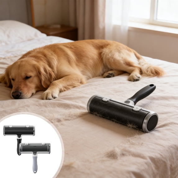 Aoznliie Pet Hair Remover Roller, Reusable Electrostatic Lint Roller,Pet Hair Removal Brush for Furniture Couch Carpet Clothes, 8.3x7.9 in