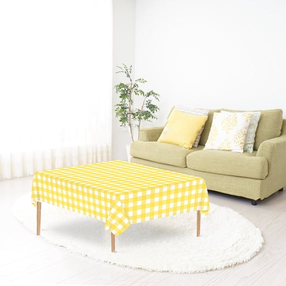 Aoznliie Plastic Table Cloth Disposable, Waterproof Oilproof Gingham Tablecloth Rectangular, Heavy Duty Table Cover for Kitchen Party,108x54in