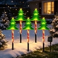 thumbnail image 1 of Aoznliie Solar Christmas Lights, 5 Pack Solar Garden Stake Lights with Tree Shaped Multicolor LED, Waterproof Pathway Lights for Yard Lawn, 79in, 1 of 6