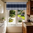 thumbnail image 1 of Aoznliie Valance, Blue Stripe Fresh Easy-Clean Valance Curtain for Kitchen Window, 54x18 inch 1 Panel Rod Pocket Oil-Proof Curtain for Cafe, 1 of 5