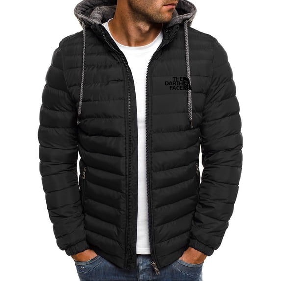 Aozrynl Men's Hooded Puffer Jackets Coats Winter Warm Zipper Casual Padded Outerwear Cotton Padded Jacket