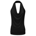 thumbnail image 1 of Aozrynl Womens Sleeveless Halter Neck Draped Blouse Tops (Female Plus Size Available), 1 of 5