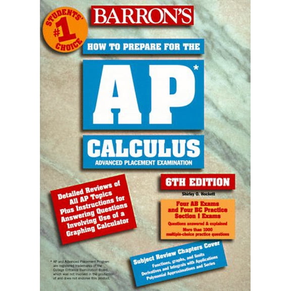Pre-Owned Barron's Ap Calculus Advanced Placement Examination: Review of Calculus Ab and Calculus Bc (Barron's How to Prepare for Ap Calculus Advanced Placemen... (Paperback) 0764101862 9780764101861