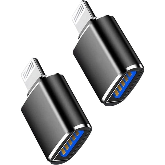 (Ap MFi Certified)Lightning Male to USB3.0 Female Adapter OTG Cable,2 Pack Portable USB Camera Adapter OTG Data Sync Cable for iPhone13/12/11/Xr/X/XS/8/7/Card Reader/Flash Drive/Mouse/MIDI Keyboard