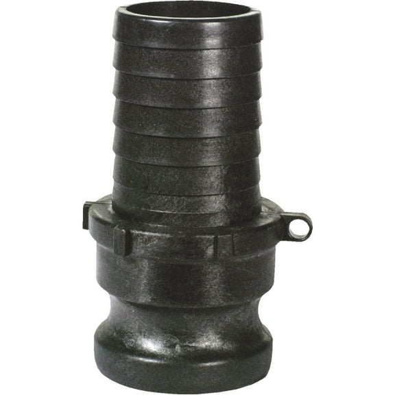 Apache Polypropylene Male Hose Adapter, Hose Barb Fitting - 1-1/2 In. ID, Black