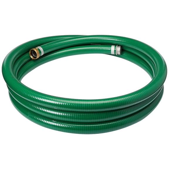 Apache 1-1/2" x 20' PVC Style G Green Suction Hose with Aluminum Pin Lug Fittings 98128010