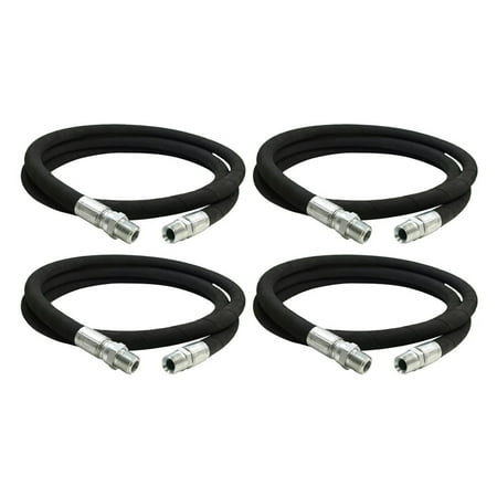 Apache 1/2 x 96 Inch Hydraulic Hose Assembly, Male x Male Swivel (4 Pack)