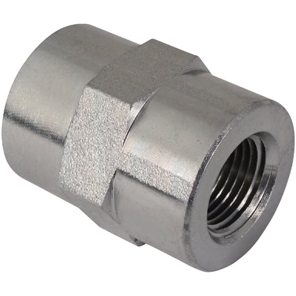 Apache Hydraulic Hose Adapter 1/4 In. Female Pipe x 1/4 In. Female Pipe - Steel - Size 1