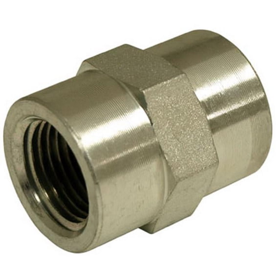 Apache Hydraulic Hose Adapter 1/4 In. Female Pipe x 1/4 In. Female Pipe - Steel - Size 1