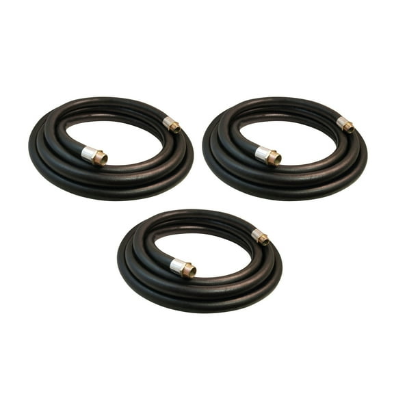 Apache 1 Inch Diameter 20 Foot Farm Fuel Transfer Hose, Black (3 Pack)