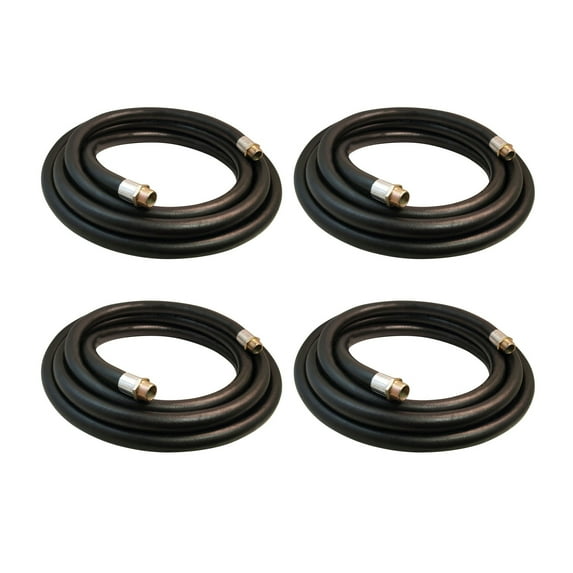 Apache 1 Inch Diameter 20 Foot Farm Fuel Transfer Hose, Black (4 Pack)