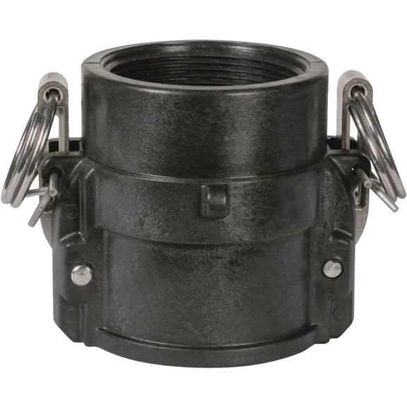 Apache 49030580 Part D Female Cam and Groove Adapter, Polypropylene, Black, 2"