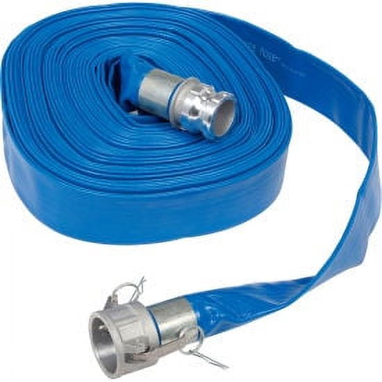 Apache 2" x 25' PVC Lay Flat Discharge Hose w/ C x E Aluminum Cam & Groove Fittings, 98138043