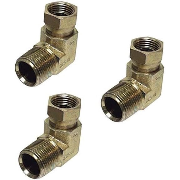 Apache 39005175 1/2" Male Pipe x 1/2" Female Pipe 90 Hydraulic Adapter Style 1501 Three Pack