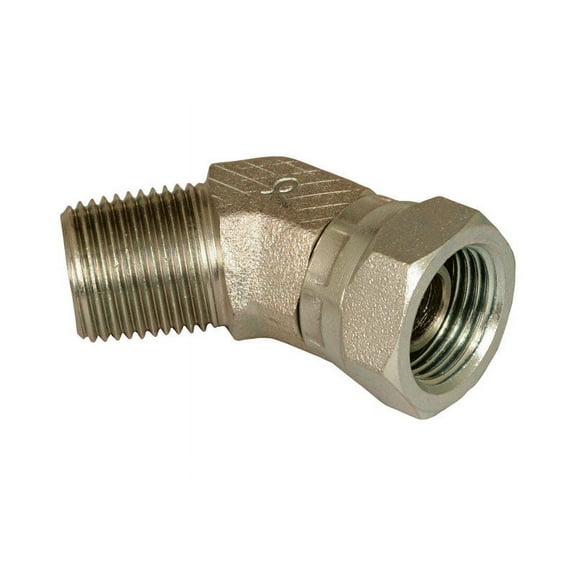 Apache 39005550 1/2" Male Pipe x 1/2" Female Pipe Swivel 45 Hydraulic Adapter Style 1503
