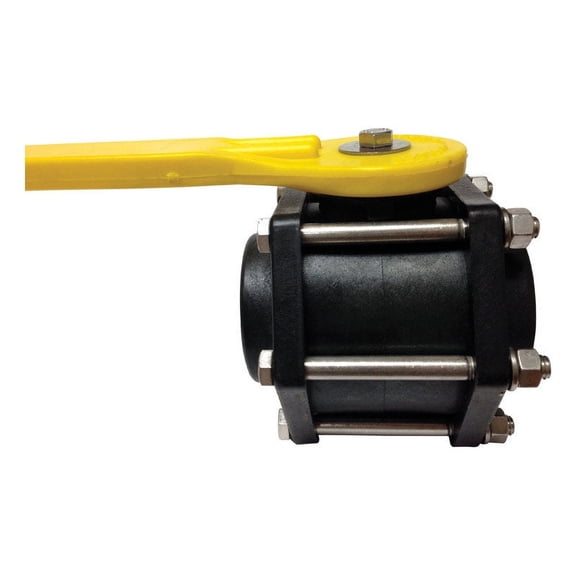 Apache Hose & Belting Inc Polypropylene Ball Valve Full Port Bolted - 2", Black