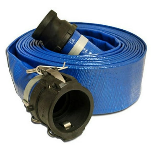Apache 98138044 2 Inch Diameter 25 Foot Length 70 PSI PVC Lay Flat Hose, Blue