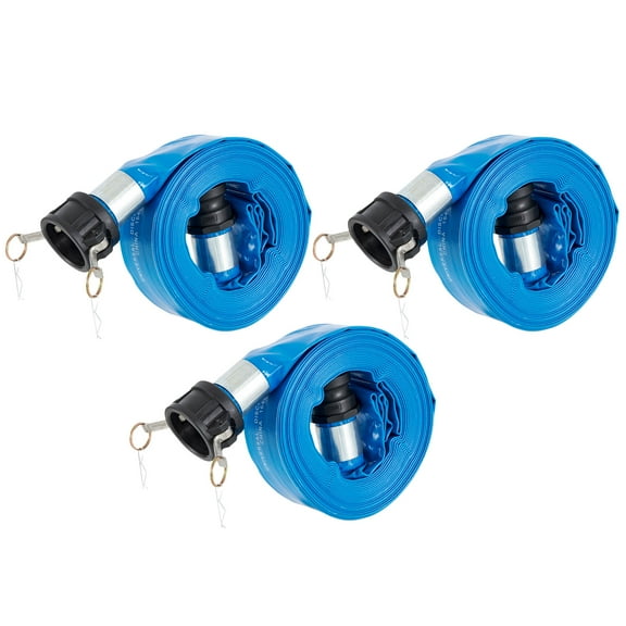 Apache 98138049 PVC Lay Flat Hoses 2 In Diameter 50 Ft, 70 psi (3 Pack)