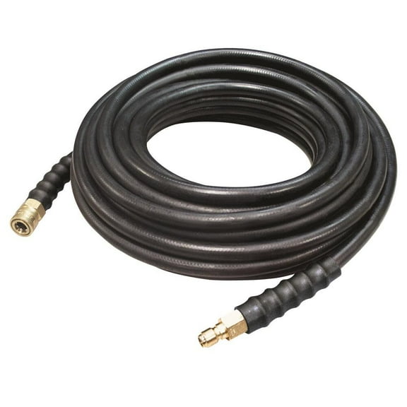 Apache Hose 3/8 Inch X 25 Ft. 4000# Rubber Pressure Washer Hose - 3/8 Inch Quick Disconnect Socket X 3/8 Inch Quick Disconnect Plug
