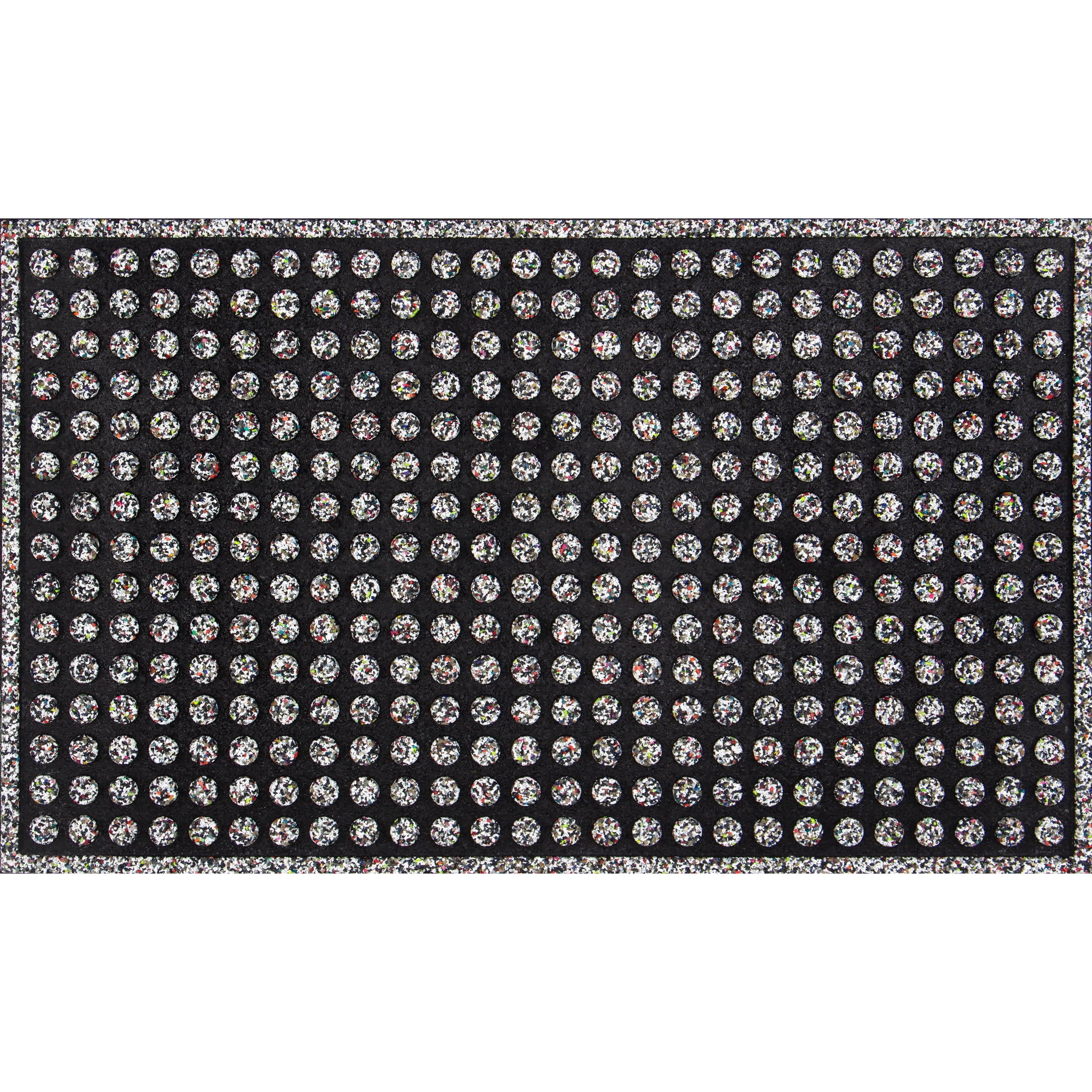 Apache Mills Black Dots Endurance Outdoor Rubber Doormat made with Nike Grind, 18" x 30"