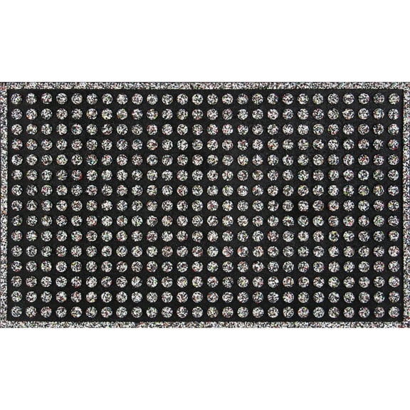Apache Mills Black Dots Endurance Outdoor Rubber Doormat made with Nike Grind, 18" x 30"