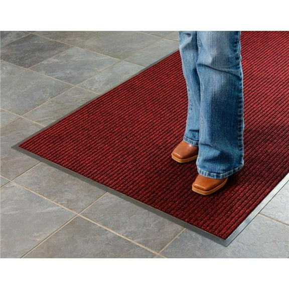 Apache Mills Brush & Clean Entrance Mat - 0.375 in. Thick - 3 x 5 ft. - Burgundy