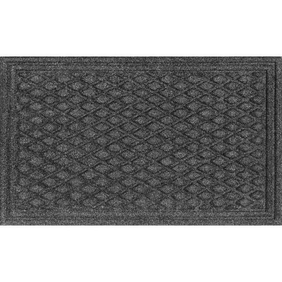 Apache Mills Eco Mat Textures Diamonds Polyester and Rubber Backed Entryway Doormat 18" x 30", Smoke