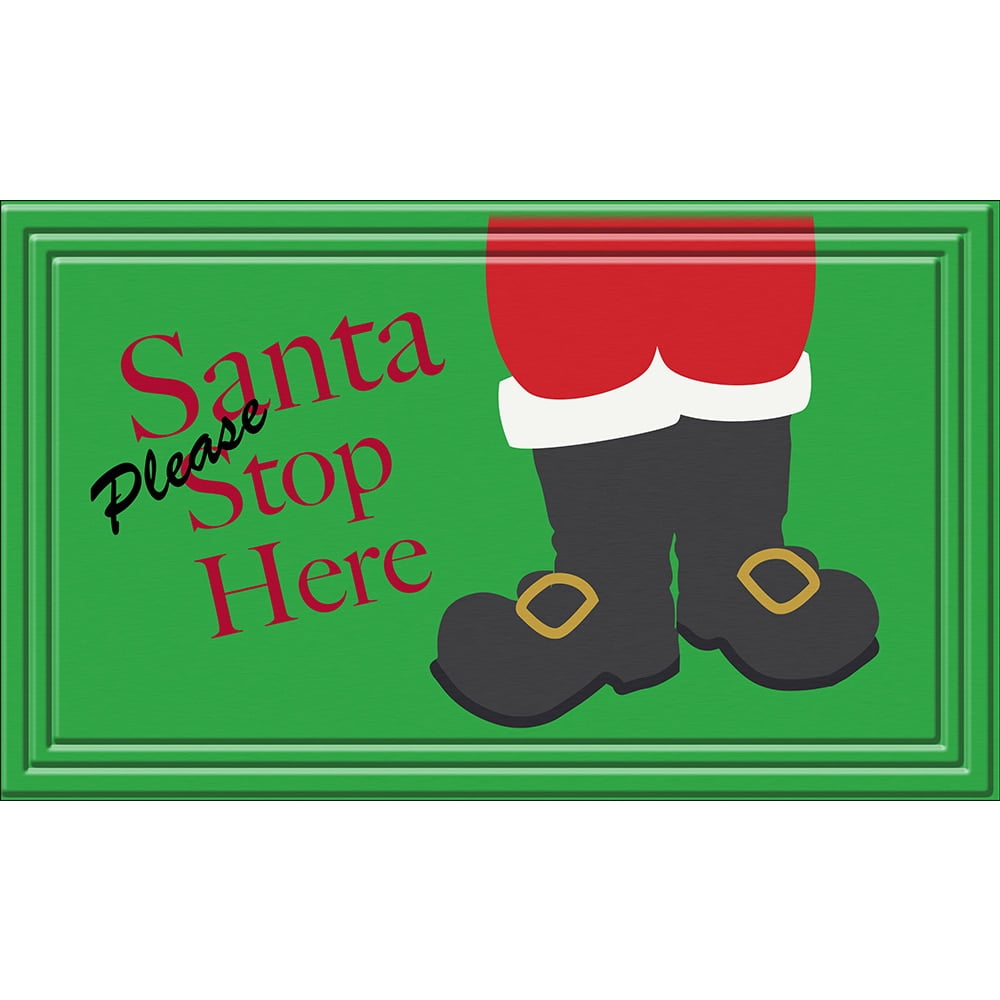 Apache Mills Indoor/ Outdoor Santa Stops Here Doormat (18 x 30)